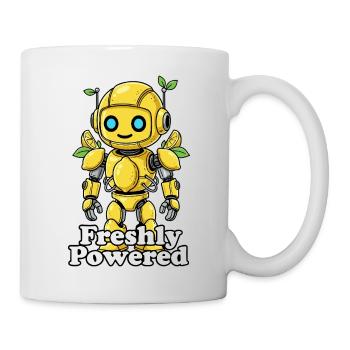 Frisch Aufgeladener Roboter mit Zitrone - Tasse - Weiß - Rechts