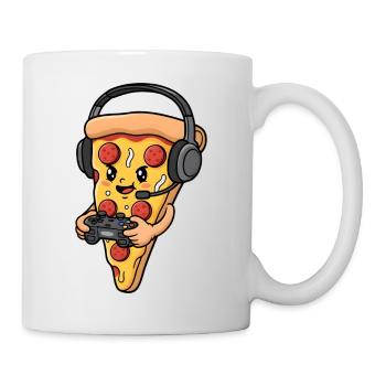Gaming Pizza Cartoon - Mug - white - Right