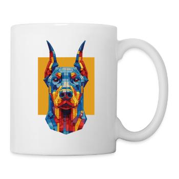 Color Block Doberman – Modern Dobie Design - Mug - white - Right