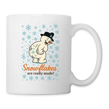 Schneeflocken und Schneemann-Charme - Tasse - Weiß - Rechts