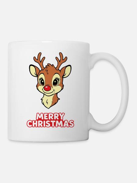 Baby Rentier Weihnachten Merry Christmas - Tasse - Weiß