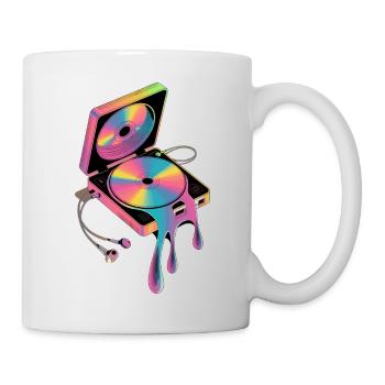 Rétro Discman Lecteur CD Psychédélique des années 90 - Mug blanc - blanc - Droite