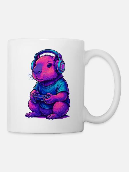 Capybara Gaming Gamer Zocken Zocker Videospiele - Tasse - Weiß