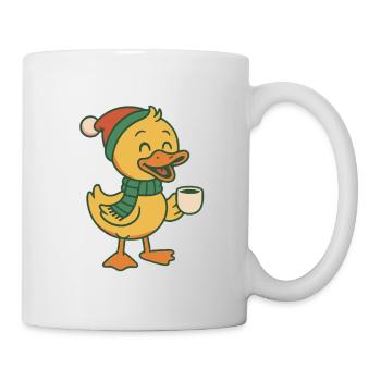 Drôle de canard Père Noël en famille - Mug blanc - blanc - Droite