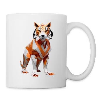 Geometric Low-Poly Tiger - Mug - white - Right
