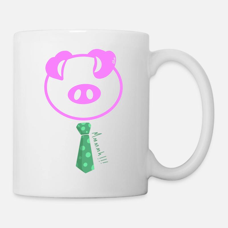 Mmmmhh! Le Cochon Pop à Cravate - Mug blanc - blanc
