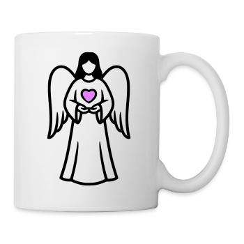 engel-paar-mit-herz-piktogramm-3 - Tasse - Weiß - Rechts