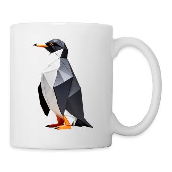 Polygon-Pinguin: Geometrische Eleganz - Tasse - Weiß - Rechts