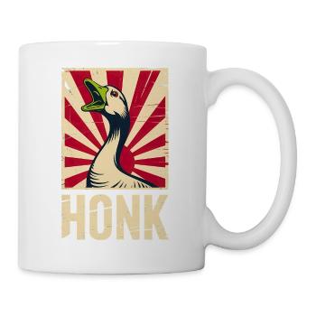 Honk - Funny Goose Propaganda Poster - Mug - white - Right