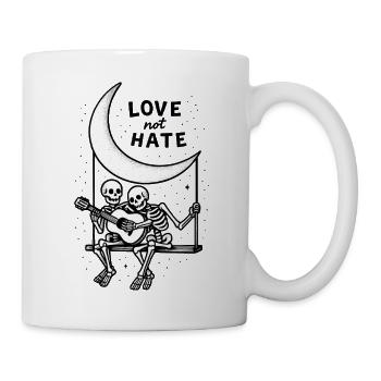 Love Not Hate Skeleton Moon Design - Mug - white - Right