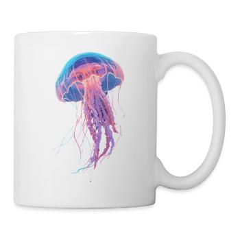Regenbogen-Neonquallen - Tasse - Weiß - Rechts