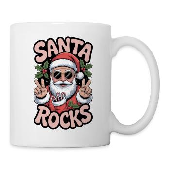 Santa Rocks - Funny Christmas Outfit, Gift - Mug - white - Right