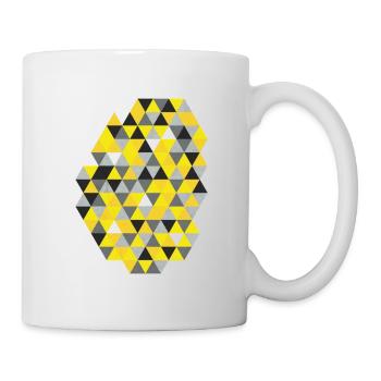 Geometrisches Triangelmuster Sunny Yellow  - Tasse - Weiß - Rechts