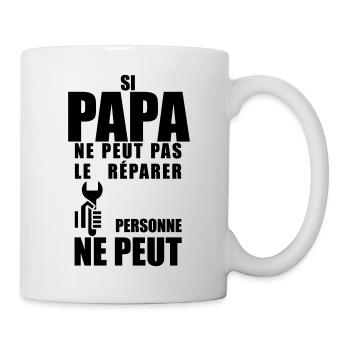 Papa répare  - Mug blanc - blanc - Droite
