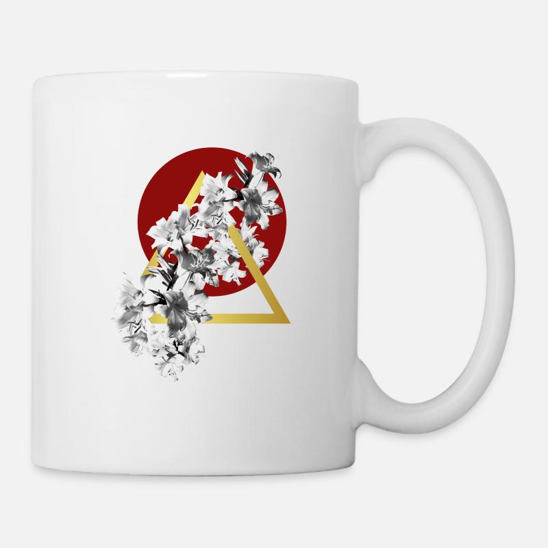 Lys dorés géométriques - Mug blanc - blanc