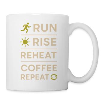 Laufende Mama, Papa, Joggende Eltern - Tasse - Weiß - Rechts