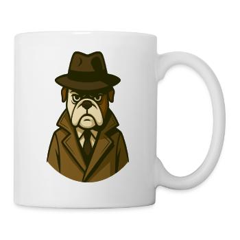 Detective Bulldog in Classic Noir Trenchcoat - Mug - white - Right