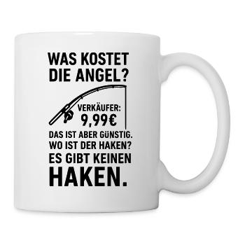 angeln haken Angler witz  - Tasse - Weiß - Rechts