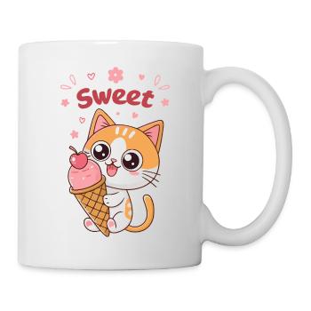 Kawaii Sweet Glazed Kitten - Mug - white - Right