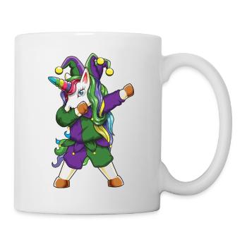 Dabbing Unicorn Mardi Gras Funny Colorful Costume - Mug - white - Right