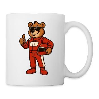 Racer Bear in Racing Suit - Mug - white - Right