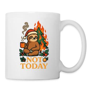 Not Today Chill Sloth Funny T-Shirt - Mug - white - Right