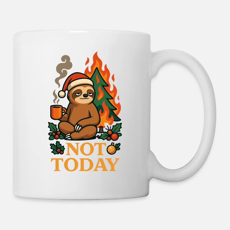 Not Today Chill Sloth Funny T-Shirt - Mug - white