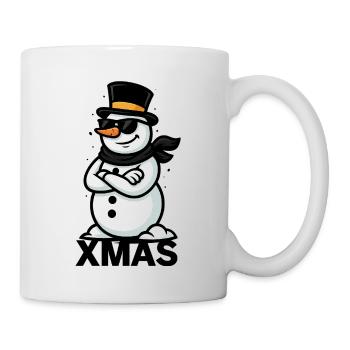 Cooler Schneemann Cartoon - Tasse - Weiß - Rechts