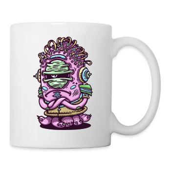 Weltraumrosa außerirdische Kreatur - Tasse - Weiß - Rechts
