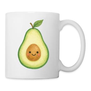 Avocado Kawaii Kinder Baby Motiv gesund fit lecker - Tasse - Weiß - Rechts