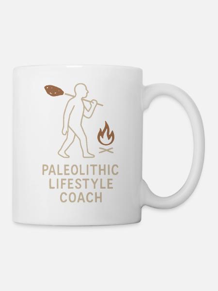 Prähistorische Steinwerkzeuge Des Homo - Tasse - Weiß