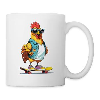 Skaterhuhn im Denim - Tasse - Weiß - Rechts