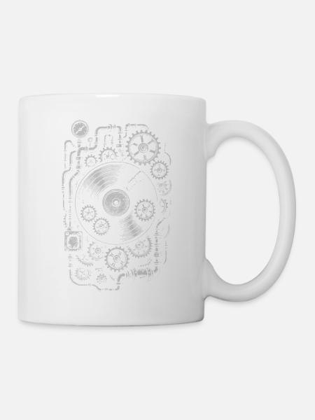 Steampunk Vinyl Gears - Tasse - Weiß