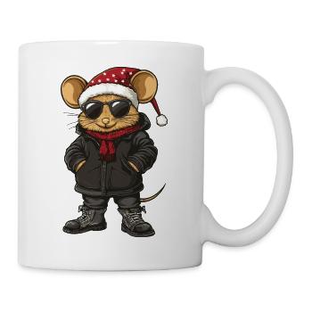 Souris Noël Hiver - Mug blanc - blanc - Droite