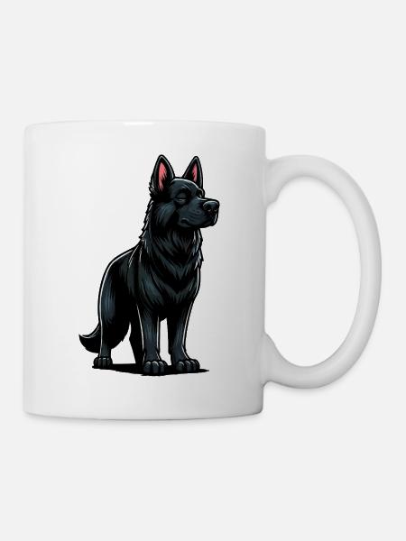 Schwarzer Schäferhund Schäferhundbesitzer - Tasse - Weiß