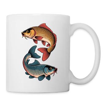 Farbige Karpfen Fische - Tasse - Weiß - Rechts