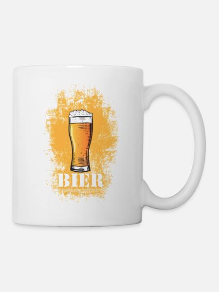 Bierliebe Glasdesign Bier Glas - Tasse - Weiß