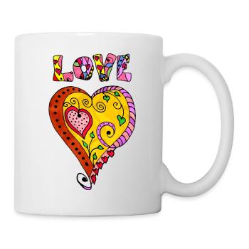 Herz - Tasse - Weiß - Rechts