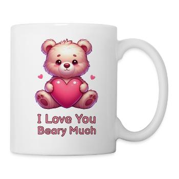 Cute Teddy Bear with a Heart for Lovers - Mug - white - Right