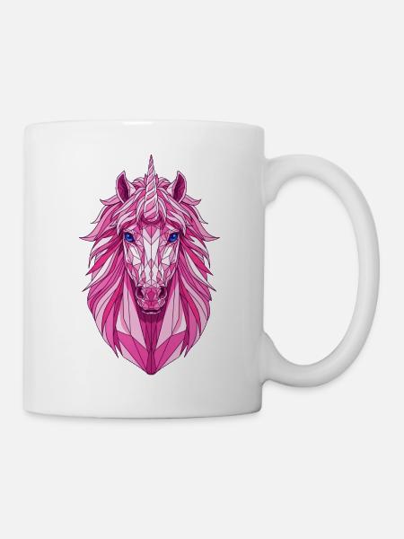 Polygonales Pinkeinhorn - Tasse - Weiß