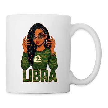 Libra Queen – Loc'd Afro Girl Grace & Justice - Mug - white - Right