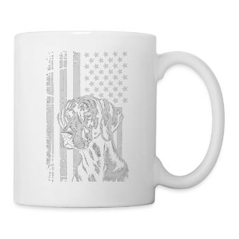 Patriotisches Hundeporträt - Tasse - Weiß - Rechts