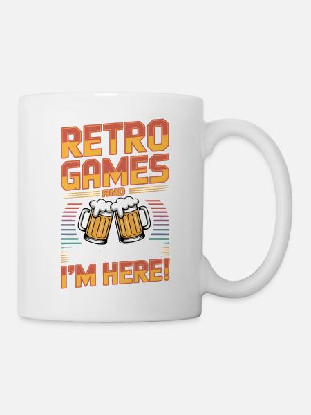 Retro-Spiele Bier – Emulation – Old-School-Konsole - Tasse - Weiß