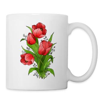 Blumen - Tasse - Weiß - Rechts