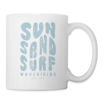 Sonne Sand Surf | Retro Waveriding EST 1975 - Tasse - Weiß - Rechts