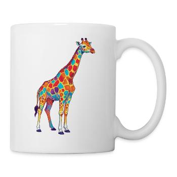 Bunte Giraffen-Regenbogen-Pop-Art-Aquarell - Tasse - Weiß - Rechts