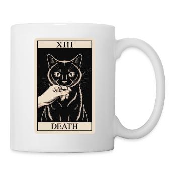 Carte de tarot vintage Chat noir - Mug blanc - blanc - Droite