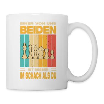 Schachspieler Geschenke Schach Zubehör Schachbrett - Tasse - Weiß - Rechts