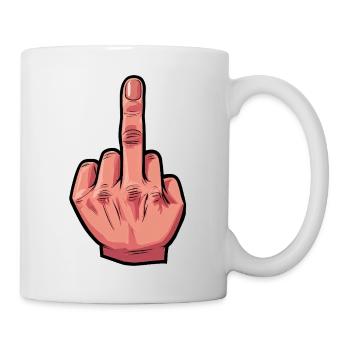 Stinkefinger Illustration - Tasse - Weiß - Rechts