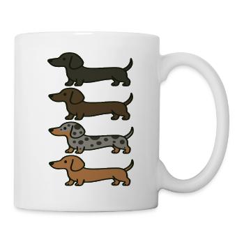 Niedliche Farbvarianten des Dackelhundes - Tasse - Weiß - Rechts